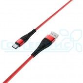 Кабель BOROFONE USB - Type-C BX32, 5А, тканевая оплетка, 1 м, красный 
