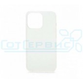 Силиконовый чехол JUST для Apple iPhone 13 mini с БОРТИКОМ прозрачный глянцевый