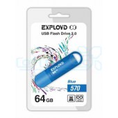 Флэш драйв USB  64GB 2.0 Exployd 570 (голубой)