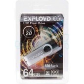 Флэш драйв USB  64GB 2.0 Exployd 530 (черный)