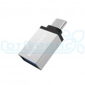 Переходник BOROFONE BV3  OTG USB - Type-C, серебряный