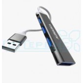 USB-хаб vDENMENv DU17A  4 порта USB 3.0, серебристый