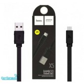 Кабель USB HOCO (X5 Bamboo) microUSB (1м) (черный)