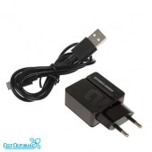 СЗУ 2USB 2.4A для micro USB More choice NC46m 1м (Black Grey)