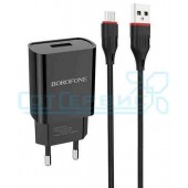 СЗУ 1USB 2.1A для micro USB Borofone BA20A 1м (черный)